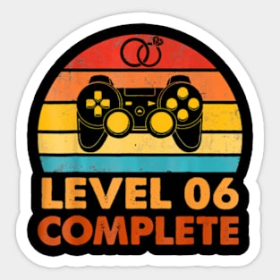 Level 6 Complete  Celebrate 6th Wedding Sticker